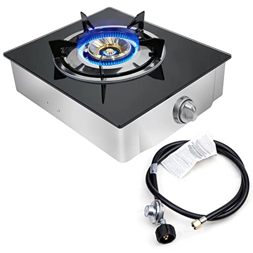 Portable Gas Cooktop with Tempered Glass Surface