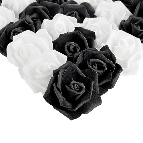 Bulk Set of Black and White Roses