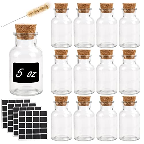 12pcs 150ml Glass Spice Jars with Cork Lids