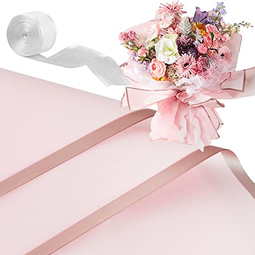 LEMEOSO Flower Wrapping Paper with Ribbon