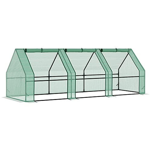 Outsunny Portable Mini Greenhouse with Large Zipper Doors
