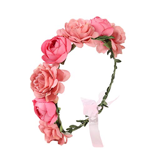 Adjustable Rose Flower Crown for Women Girls Headbands