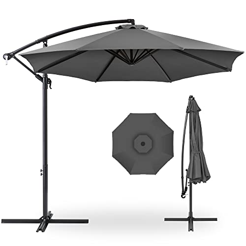 Best Choice Products Offset Hanging Patio Umbrella - Gray