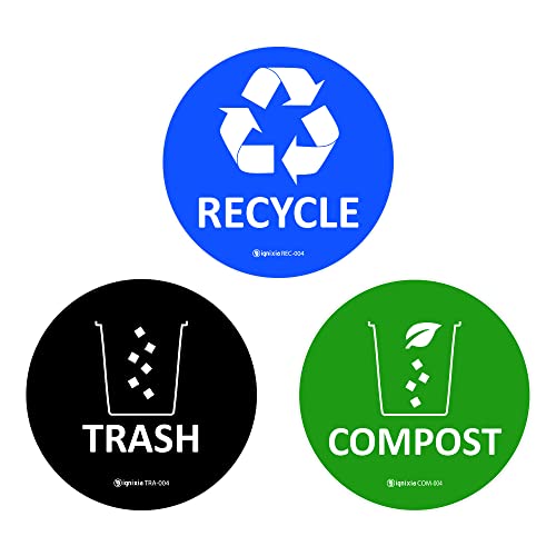 IGNIXIA Trash Recycle Compost Stickers