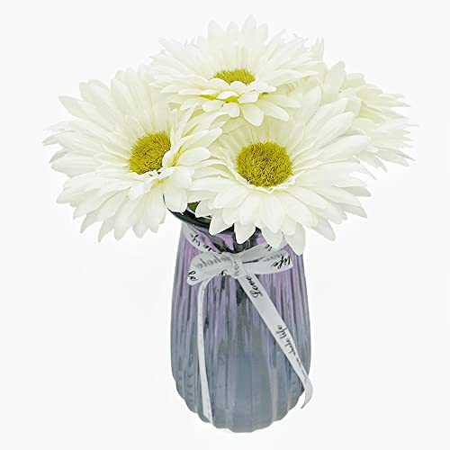 DSforG Artificial Gerbera Daisy Silk Flowers - White