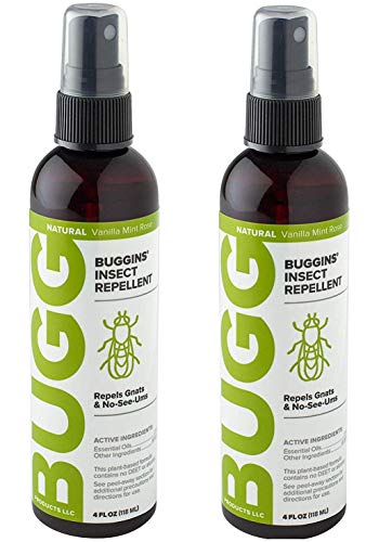 Buggins Natural Insect Repellent - DEET-Free, Plant Based, 4-oz (2 Pack)