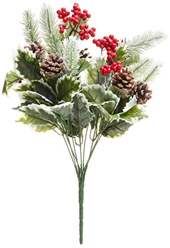 Christmas Holly Leaves and Berries Floral Arrangement