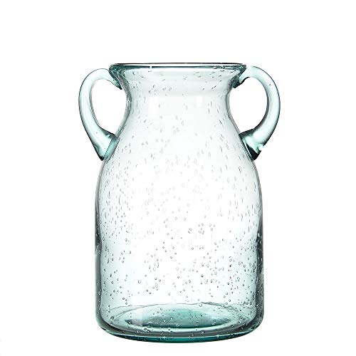 Elegant Glass Flower Vase - Bluish Color, Handmade