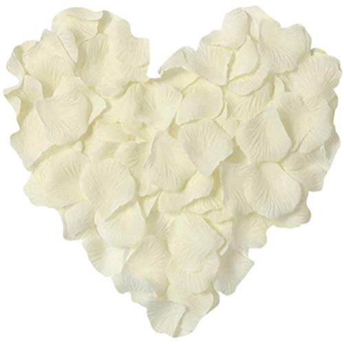 LZXD 1000 Pieces Ivory White Artificial Silk Rose Petals