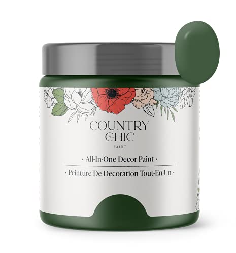 Country Chic Paint - All-in-One Chalk Style Furniture Paint - Fireworks [Forest Green] - (4 oz)