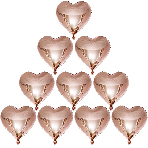 [10 Pack] Heart Shape Foil Balloons