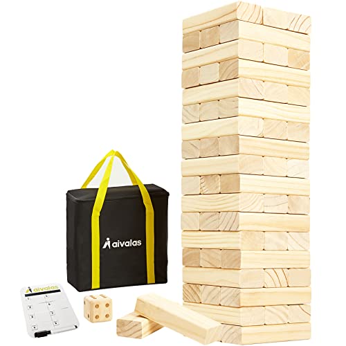 Aivalas Wooden Stacking Block Game with Scoreboard