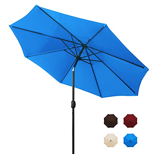 9ft Patio Umbrella with Tilt Adjustment - Blue