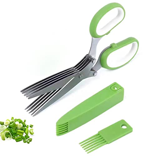 Multipurpose Herb Scissors with 5 Blades and Cover