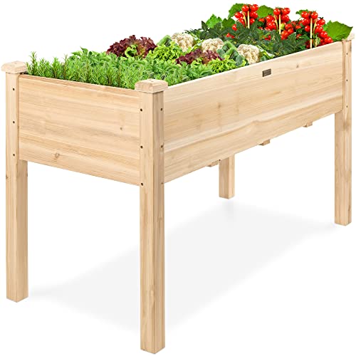 Raised Garden Bed, Elevated Wood Planter Box Stand - Natural
