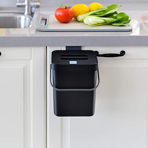 JESINTOP Compost Caddy Compact Waste Bin with Lid