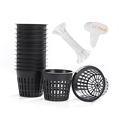 12 Pack 3 inch Net Cup Pots with Self Watering Wick