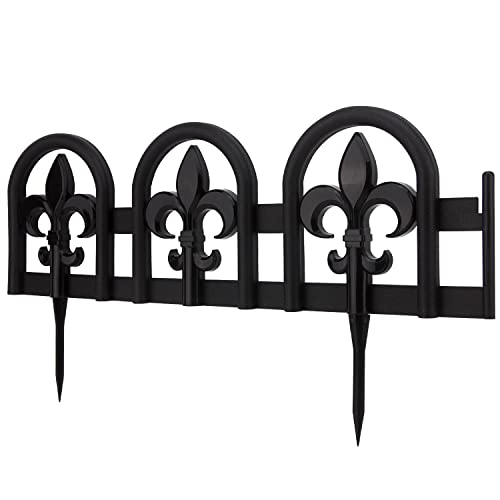 Black Garden Border Edging: Wrought Iron Design