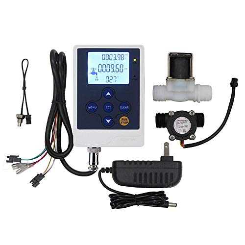 DIGITEN Water Flow Control Meter with LCD Display and Solenoid Valve