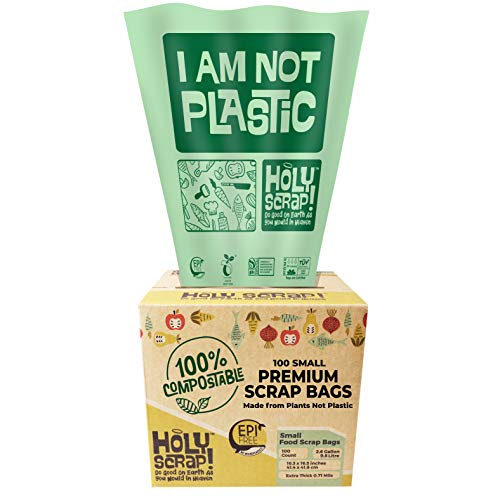 Compostable Trash Bags - Pack of 200 - 2.6 Gallon Kitchen Compost Bags