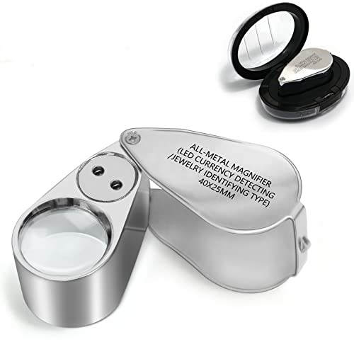 40X Illuminated Jewelers Eye Loupe Magnifier