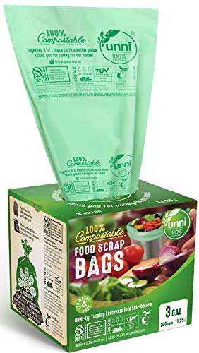 UNNI Compostable Trash Bags, 3 Gallon, 100 Count