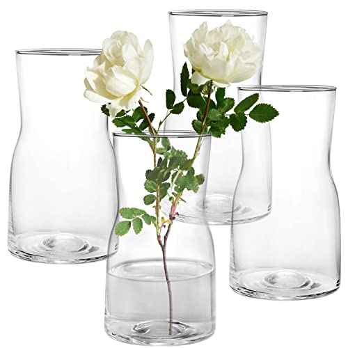 Set of 4 Small Glass Vases