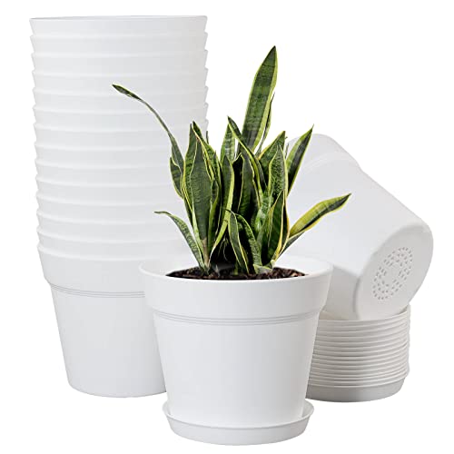 WOUSIWER 6 inch Plastic Planters