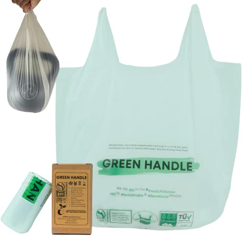 Green Handle US BPI Compostable Kitchen Compost Bin Liners Trash Bags