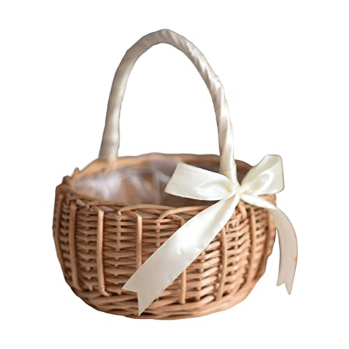 Elegant Flower Girl Basket with Handle