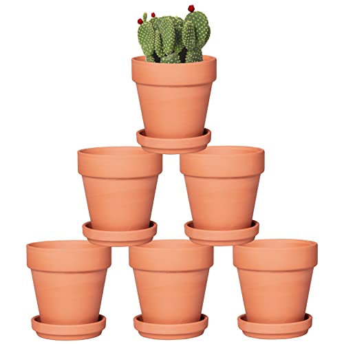 4 Inch Terracotta Pots with Saucer
