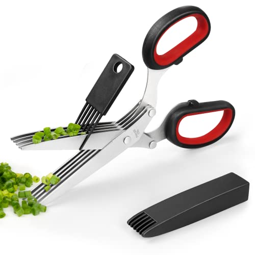 VIBIRIT Stainless Steel 5 Blade Kitchen Scissors Herb Cutter