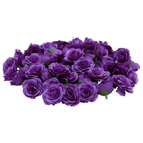 75 Purple Silk Cloth Roses for Crafts