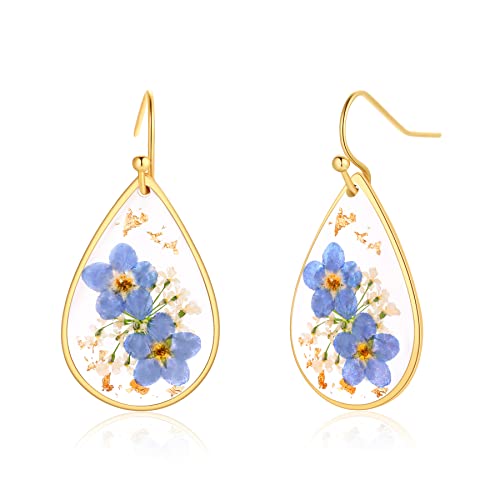 Pressed Wildflower Teardrop Earrings