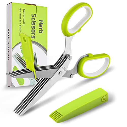 Herb Scissors with 5 Blades and Cover