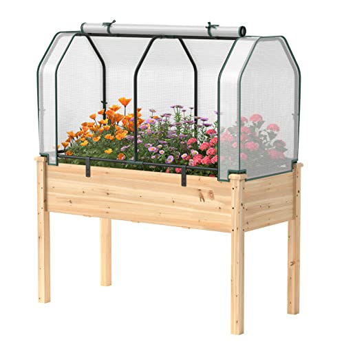 Giantex Raised Garden Bed with Mini Greenhouse