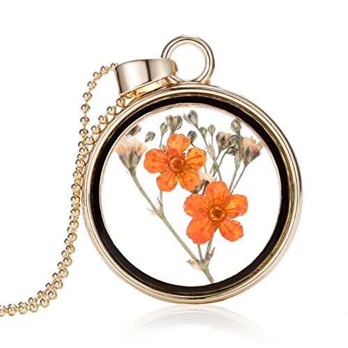 YANCHUN Gold Pressed Flower Necklace