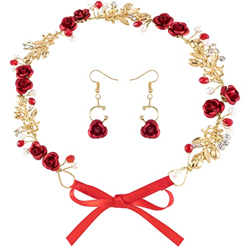 Red Flower Crowns for Women