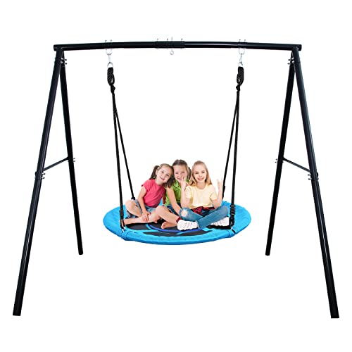 Trekassy Swing Set with Saucer Tree Swing and A-Frame Metal Stand