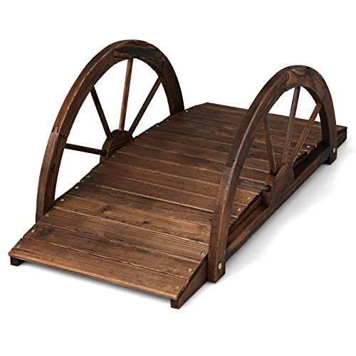 Giantex 3.3 FT Wooden Garden Bridge