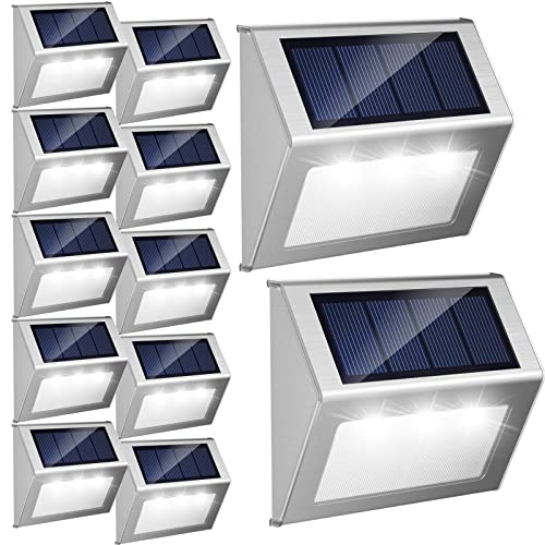JSOT Solar Outdoor Lights, 12 Pack Solar Fence Lights, Deck Lights