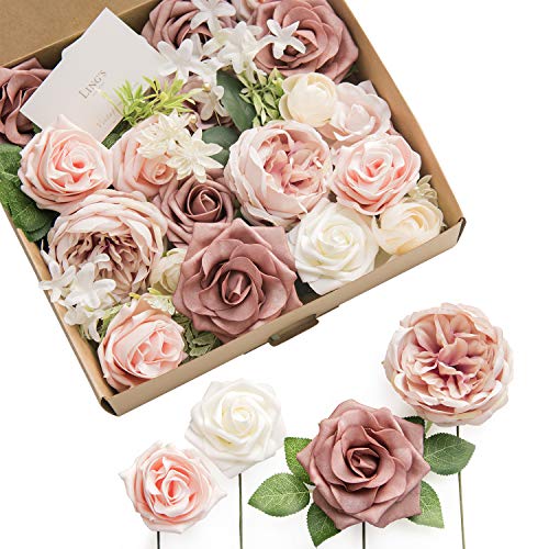Dusty Rose Artificial Wedding Flowers Combo