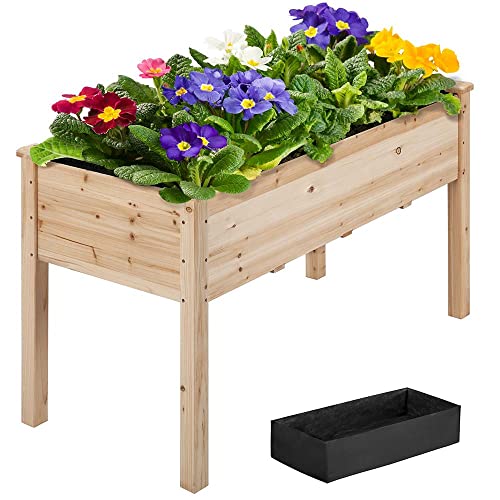 Yaheetech Elevated Wooden Horticulture Planter Bed
