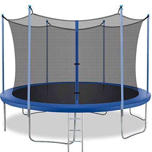 BestMassage 10FT 12FT Trampoline with Safety Enclosure Net