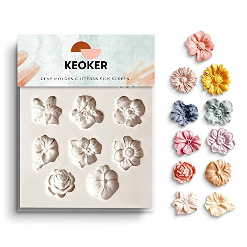 KEOKER Polymer Clay Molds for Jewelry Making (Medium Flower)