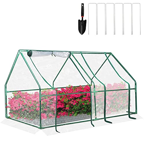 Portable Mini Greenhouse Kit with U-Shaped Nails and Shovel