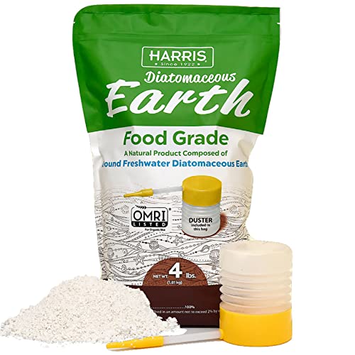 HARRIS Diatomaceous Earth Food Grade, 4lb with Powder Duster
