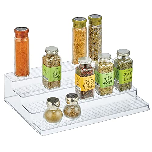 mDesign Plastic Kitchen Cabinet Shelf Organizer