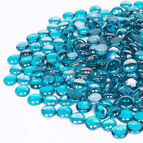 GASPRO 20LB Fire Glass Beads - High Luster Caribbean Blue