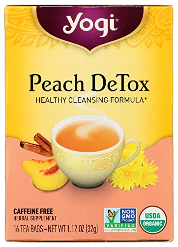 Yogi Tea Peach DeTox Herbal Tea - Organic and Delightfully Spiced